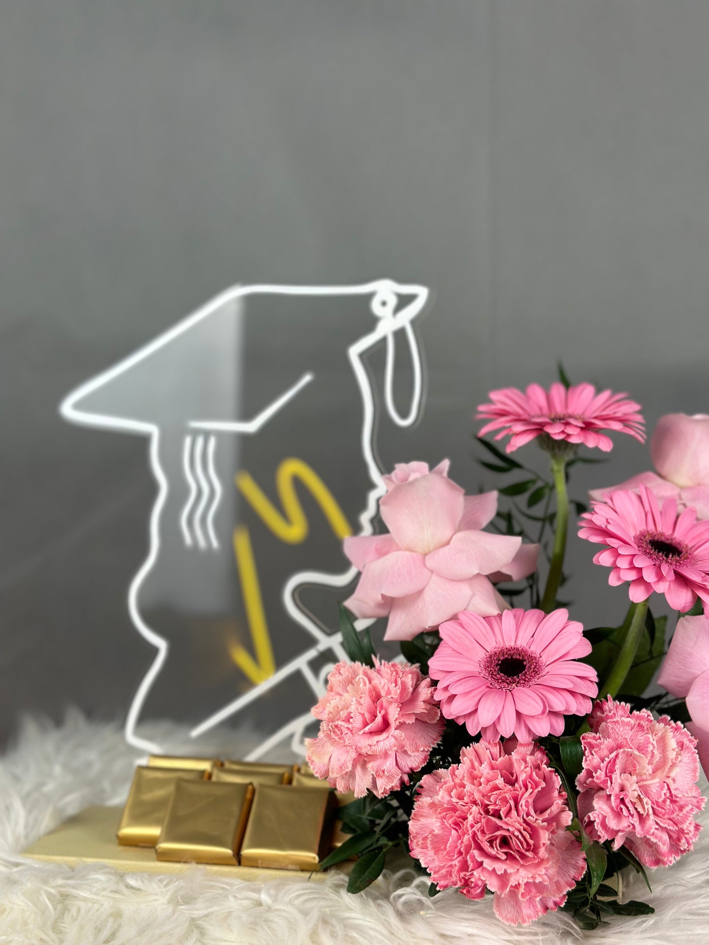 Graduation - Flower Arrangement with chocolates