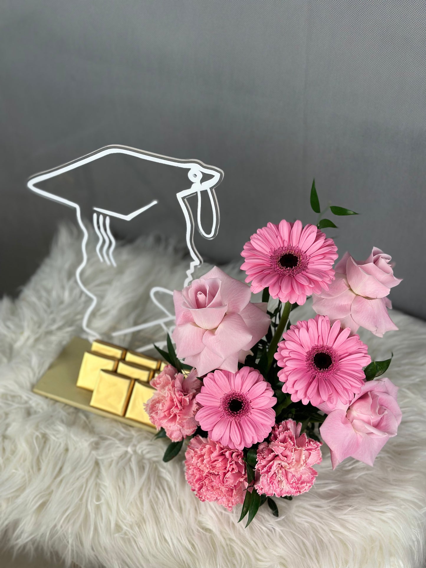 Graduation - Flower Arrangement with chocolates